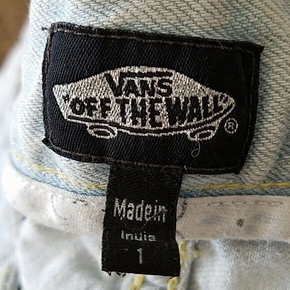 Vans Off The Wall Women's Jeans Size 1 Distressed Pale Blue Skinny Fit - Picture 5 of 6